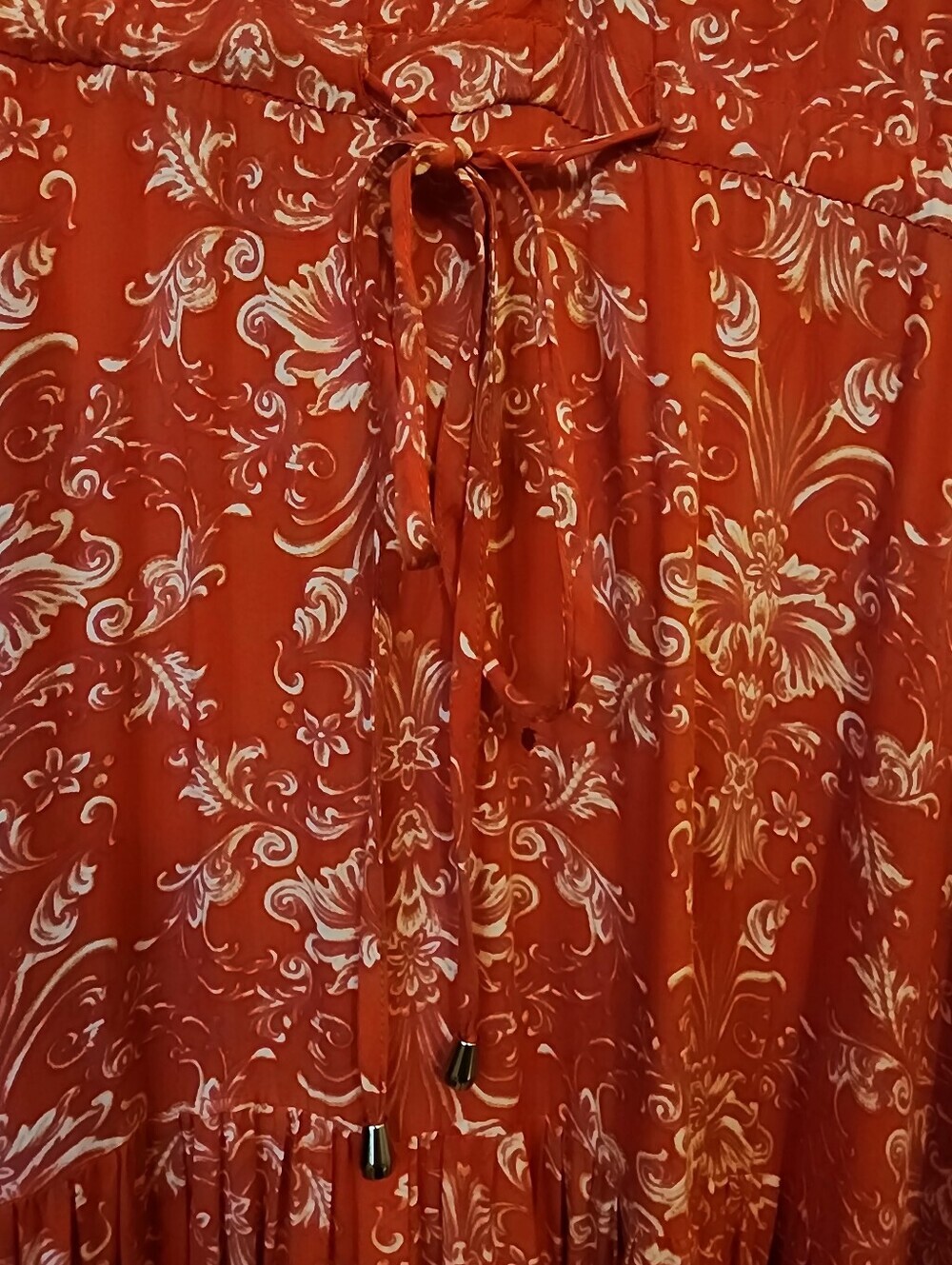 ABEL THE LABEL Strawberry Kisses Boho Maxi Dress Size Medium Anthropologie Red - Picture 6 of 10